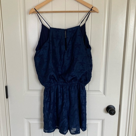Three Eighty Two Womens Navy Star Romper Size M Nautical Americana Summer July 4 - Picture 10 of 13